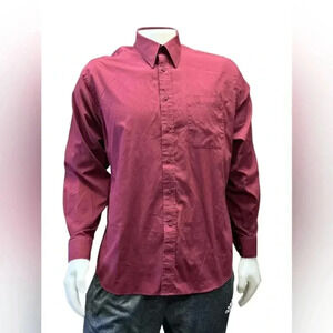 Monsieur By Givenchy Button Down Red Wine Colour 35%  Cotton Size 16 34/35